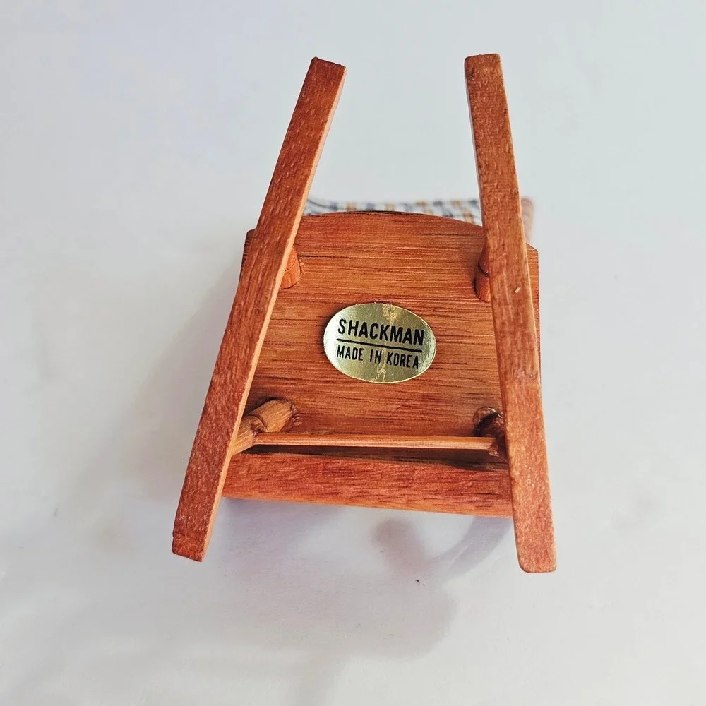 Vtg Wood Dollhouse Furniture Set Highboy Dresser Rocker Basinet Miniature Decor